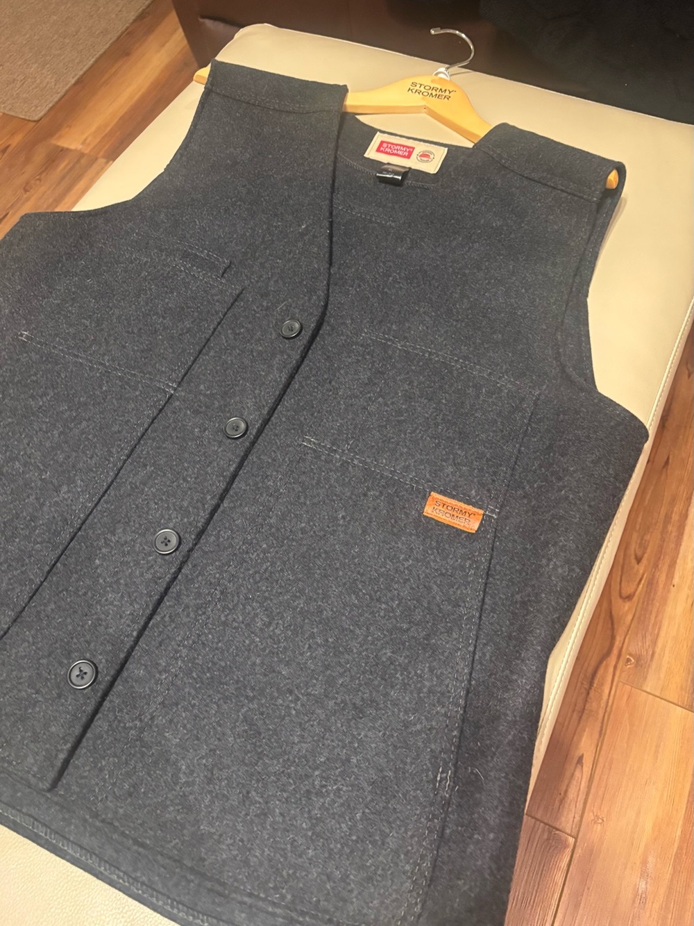 Stormy Kromer Men's Charcoal Wool Button Front Vest
